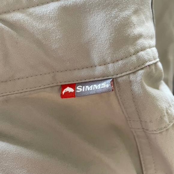 Simms Insect Shield Fishing Pants Mens XL Cargo Outdoor Khaki Relaxed Fit - Picture 6 of 8